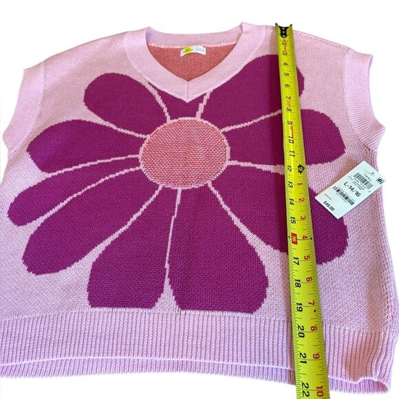 Epic Threads Girls Flower Sweater Vest Size Large 14/16 Rose Pink New With Tags - Picture 9 of 9